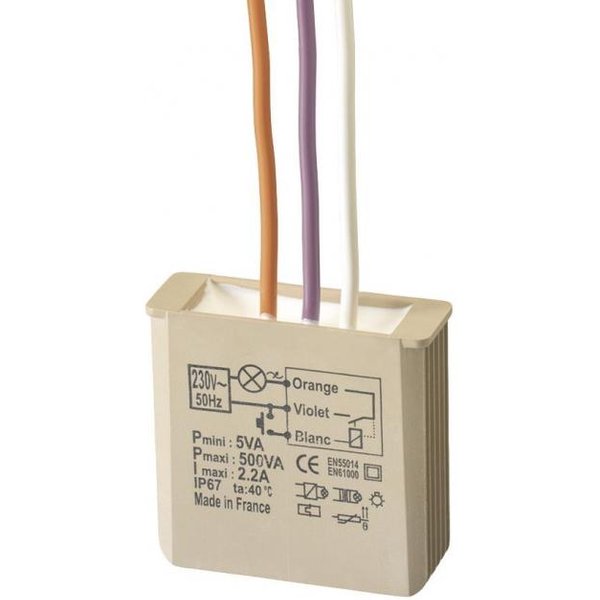 Grothe Dimmer UP Ansteuerung via MTV500E Taster 3-500W 230V 110mmx 1m 36x36x12mm