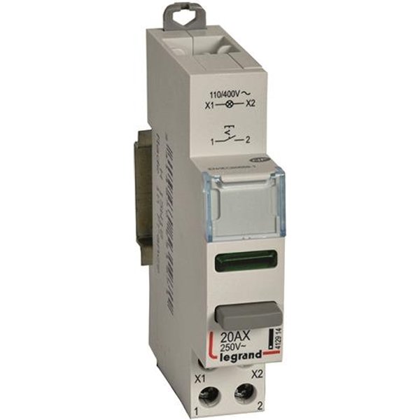 Legrand 412914 CX3 Druckschalter 20A 1S+LED grün 110/400VAC/DC AC-12 1TE