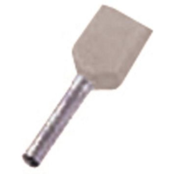 Intercable ICIAE0758Z Zwillings- aderendhülse 2x0,75qmm 8mm grau (Inhalt 100 Stück)