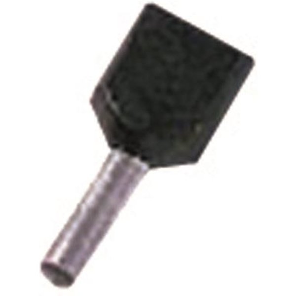 Intercable ICIAE1512Z Zwillings- aderendhülse 2x1,5qmm 12mm schwarz (Inhalt 100 Stück)
