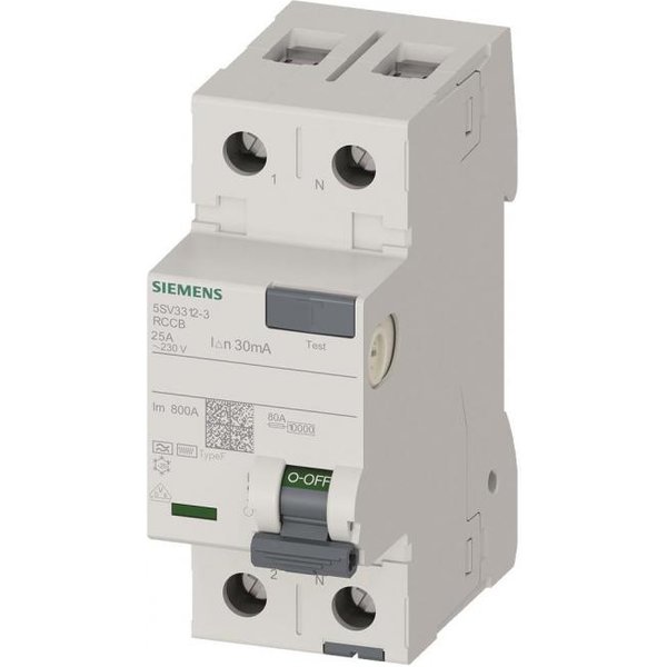 SIEM FI-Schalter 2x25A 5SV33123 Typ F 1+N-pol. 30mA 230V 2TE