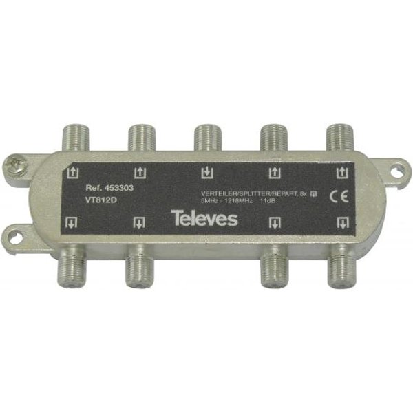 Televes 8-fach Verteiler VT812D 5-1218MHz VD:12dB 453303