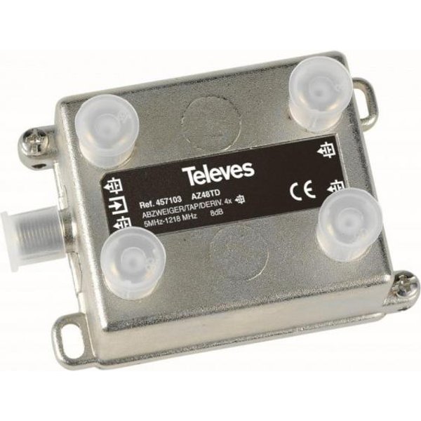 Televes 4-fach End-Abzweiger AZ48TD 5-1218 MHz AD:8dB 457103