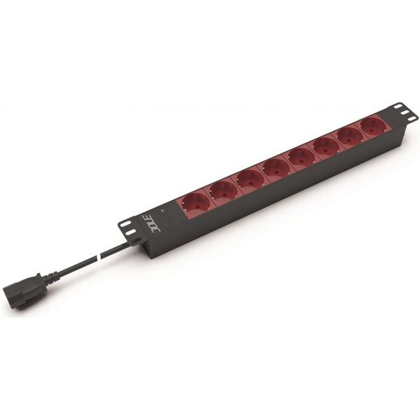 ENOC 19" Steckdosenleiste EPU 08-R-C14 8xSchuko ROT m.C14 54564
