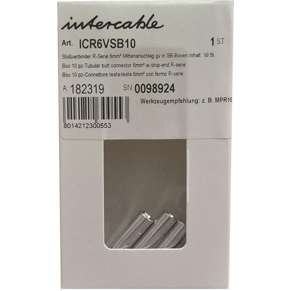 Intercable ICR6VSB10 Stoßverbinder 6qmm m.Mittenanschlag SB-Boxen Inh.:10St