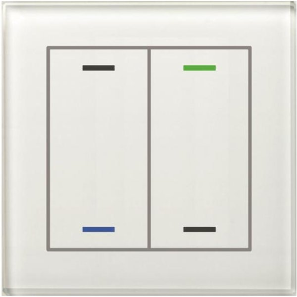 MDT BE-GTL2TW.01 Glastaster II Light 2fach RGB-W Temp.sensor Weiß Neutral