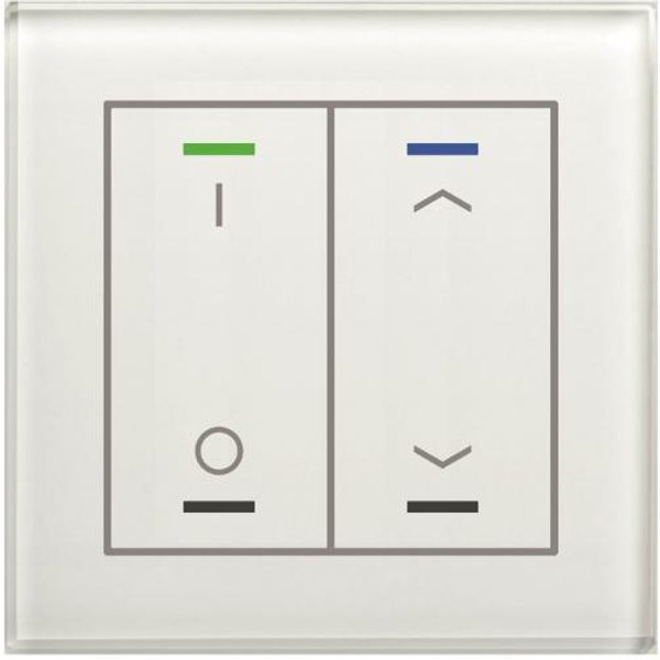 MDT Glastaster II Light 2-fach RGBW mit Temperatursensor Weiß Schalten_Jalousie