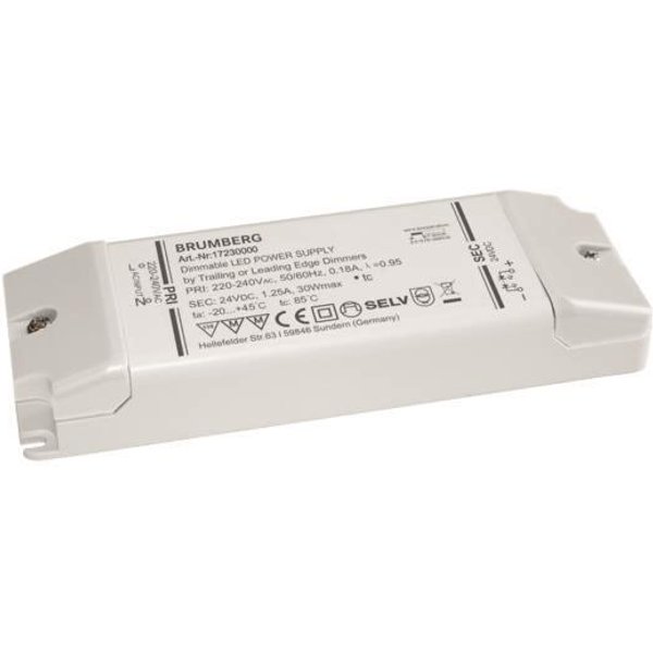 BRUM LED-Netzgerät 24V 30W IP20 17230000 5-30W dimmbar Phasenabsch. 145x50x22mm