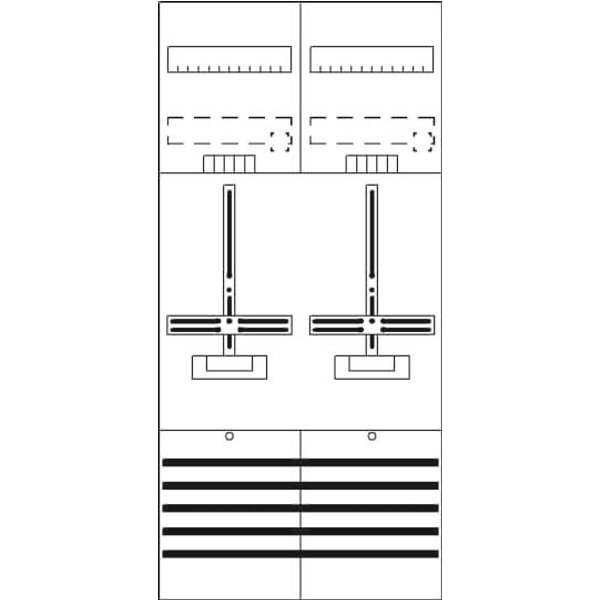 Striebel Komplettfeld 2 Zähler DF27C2 bestückt und vorverdrahtet 1050mm BH3
