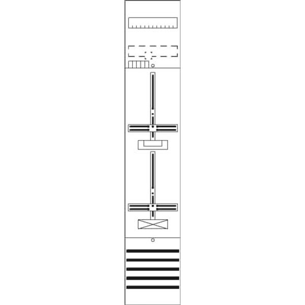 Striebel Komplettfeld 1 Zähler DF19C11 + 1 Res. bestückt und vorverdr. 1350mm