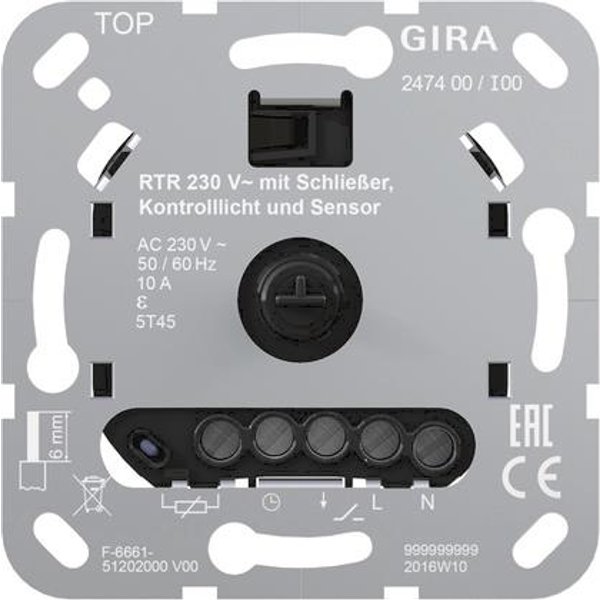 GIRA 247400 Raumtemperaturregler 230V Schließer Kontroll FBH Einsatz