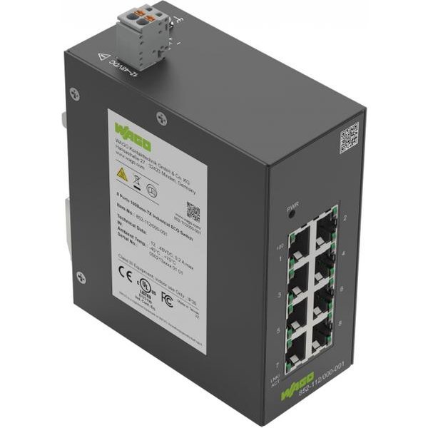 WAGO 852-112/000-001 Industrial-ECO- Switch,8 Ports 100Base-TX,schwarz