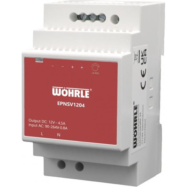 Wöhrle Netzgerät 1ph. E90-264V EPNSV1204 AC A:12VDC 4,5A Verteilereinbau