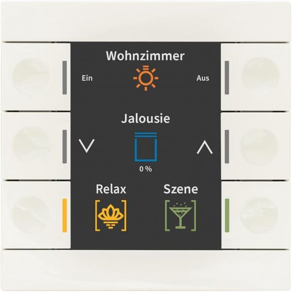 MDT BE-TAS86.02 Taster Smart 86 Kunst. m.Farbdisplay Reinweiß glänzend