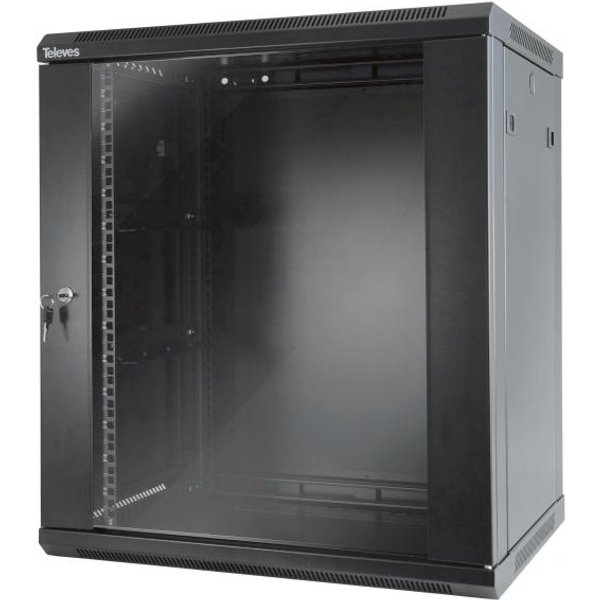 Televes Wandvert. 19z 15+2HE MSR1915B 600x450mm zerlegt schwarz RAL 9005