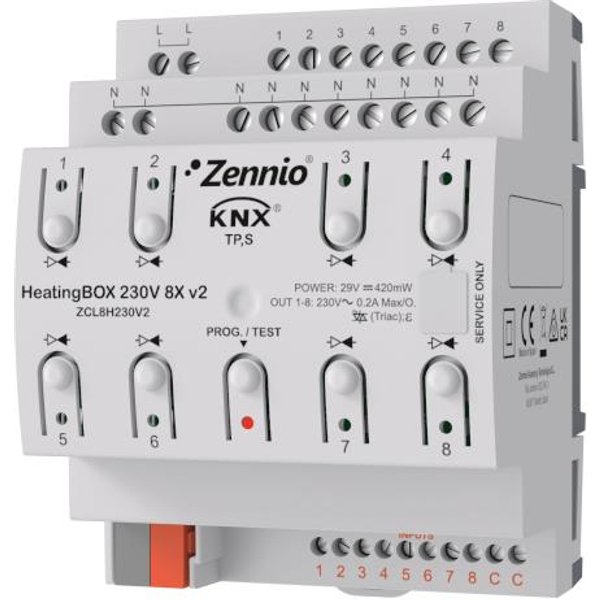 Zennio ZCL8H230V2 HeatingBOX 230V 8X Heizungsaktor 8Ausgänge AC
