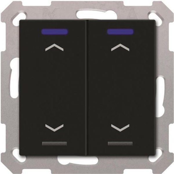 MDT BE-TAL55T206.A1 KNX Taster Light 55 2f RGBW Temperatursensor sw matt Jalous.