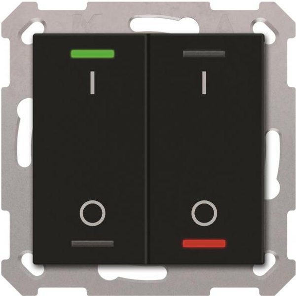 MDT BE-TAL55T206.B1 KNX Taster Light 55 2f RGBW Temperatursensor sw matt Schalt.