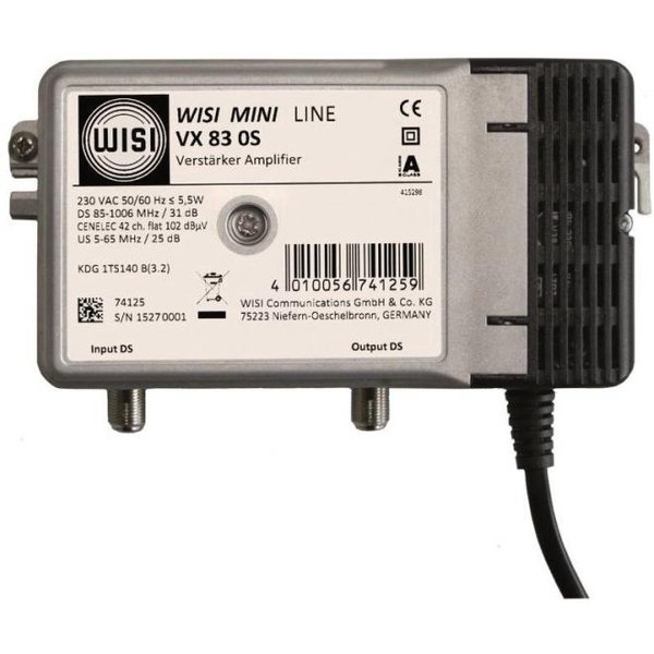 WISI Hausanschlussverstärker VX830S 1GHz nach KDG 1TS140 31dB