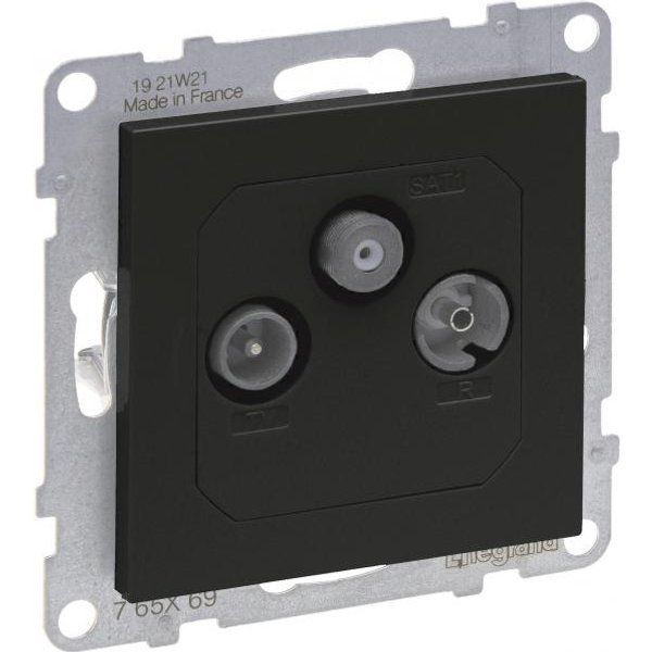 Legrand 765369 SEANO Enddose TV-R-SAT f. HD-TV in der Farbausführung sw lackiert