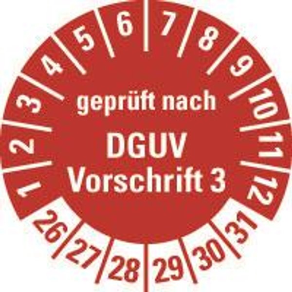 HEIN 185694 Prüfpl.DGUV3,26-31,r,PF,Ø20mm,500/ROL