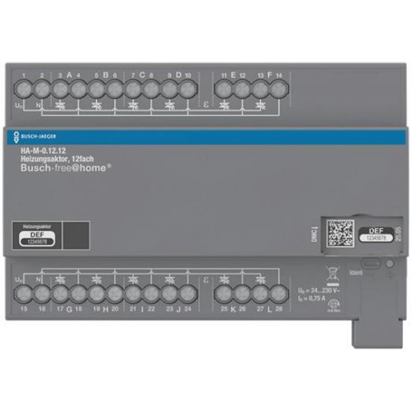 BJ Heizungsaktor 12-fach HA-M-0.12.12 230V REG BJE f.Busch-free@home