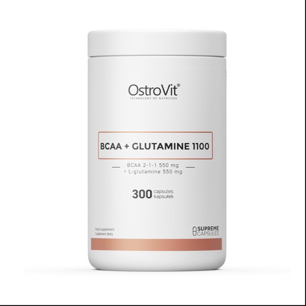 Aminokwasy BCAA + Glutamina Ostrovit BCAA+Glutamine 1100 300kaps