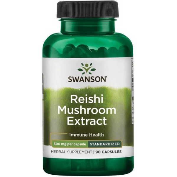 Adaptogeny Lakownica Żółtawa Swanson Reishi Mushroom Extract 500mg 90kaps