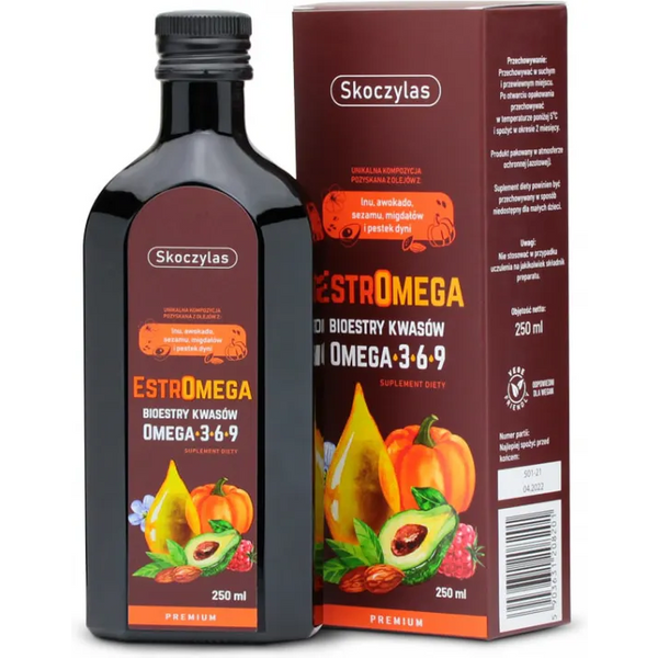 Kwasy Tłuszczowe Omega + E Skoczylas Estromega Premium 250ml