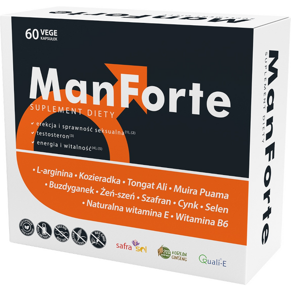 Booster Testosteronu Kompleks Aliness ManForte Dla Mężczyzn 60vkaps