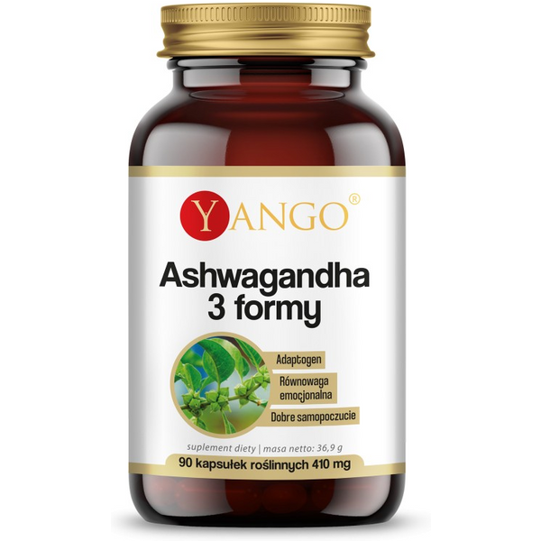 Adaptogeny Witania Ospała Yango Ashwagandha 3 Formy 90vkaps