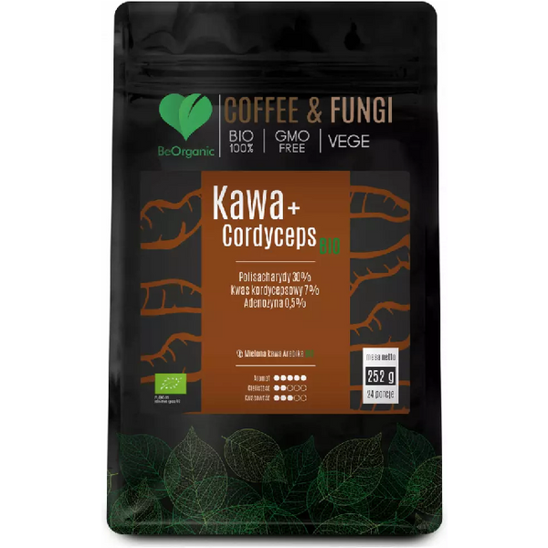 Zdrowa Żywność Kawa BeOrganic Kawa Arabica Mielona + Cordyceps Bio 252g