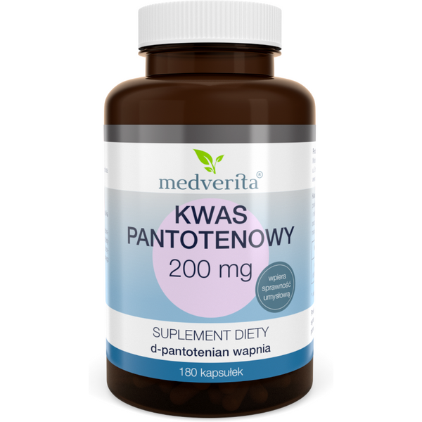 Witamina B MEDVERITA Kwas Pantotenowy 200mg 180kaps