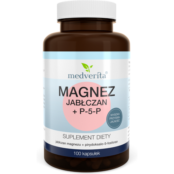 Minerały Magnez MEDVERITA Magnez Jabłczan + P-5-P 100kaps