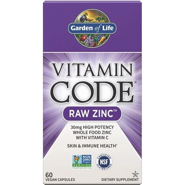 Wsparcie Odporności Kompleks Garden Of Life Vitamin Code RAW Zinc 60vkaps