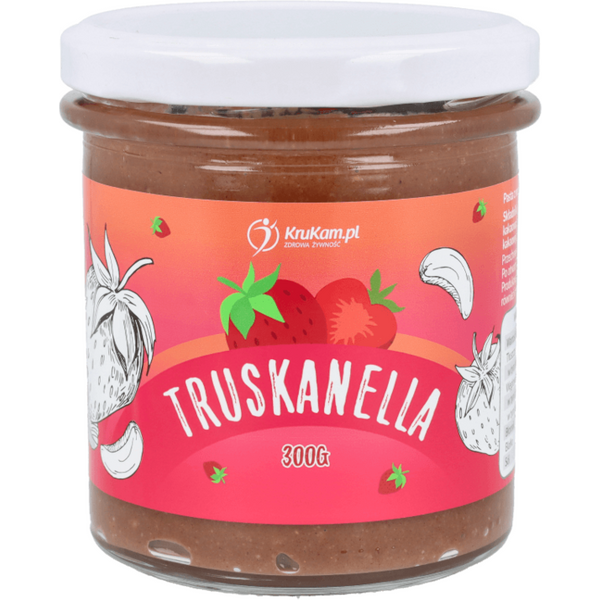 Zdrowa Żywność Pasta KruKam Truskanella czekoladowa pasta z nerkowców z truskawką 300g