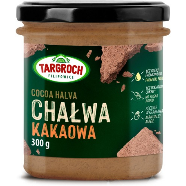 Zdrowa Żywność Chałwa Targroch Chałwa kakaowa bez dodatku cukru 300g
