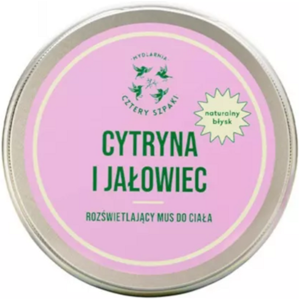Kosmetyki Naturalne 4 Szpaki Mus do ciała cytryna i jałowiec rozświetlający 150ml