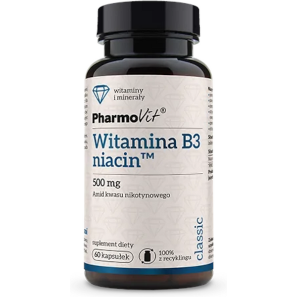 Witamina B Pharmovit B3 Niacin 500mg 60kaps
