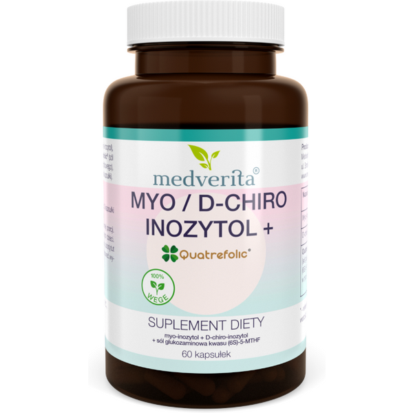 Wsparcie Mózgu Kompleks MEDVERITA Myo / D-chiro inozytol 40:1 + Quatrefolic® 60kaps