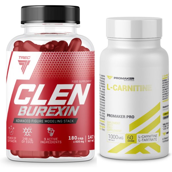 Zestaw na Redukcję Trec Clenburexin 180kaps + Promaker Gold L-Carnitine 60tab