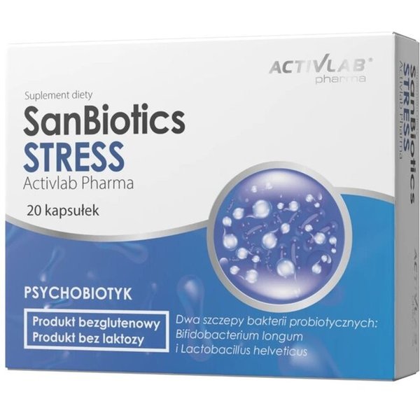 Wsparcie Mózgu i Trawienia Probiotyki Activlab SanBiotics Stress 20kaps