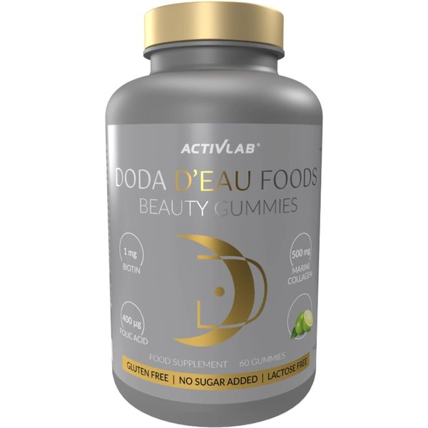 Zdrowa Żywność Skóra i Włosy Activlab DODA D'EAU FOODS Beauty Gummies cytryna-limonka 60żelek