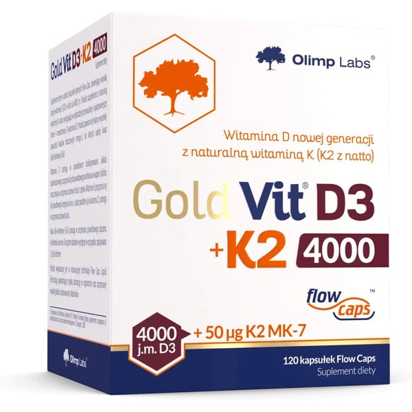 Witamina D3 + K2 Olimp Gold-Vit D3+K2 4000 IU 120 kaps