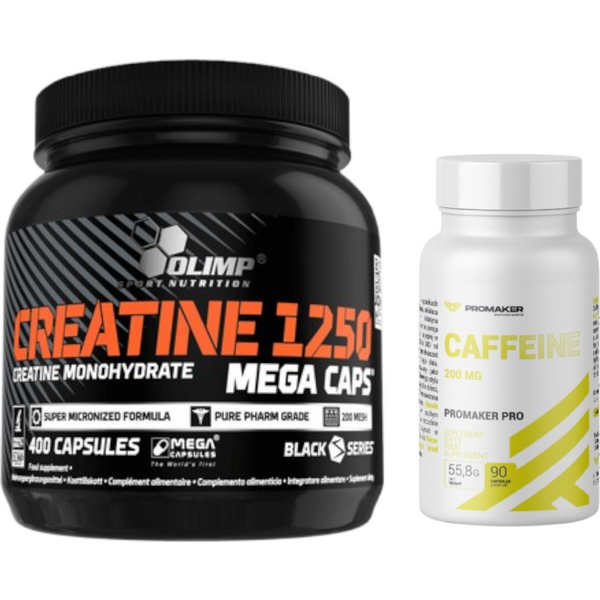 Zestaw Promaker Olimp Creatine 1250 400 kaps+ PROMAKER Caffeine 90kaps