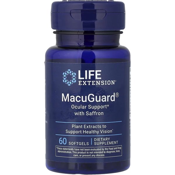 Poprawa Wzroku Life Extension MacuGuard Ocular Saffon&Astaxa 60caps