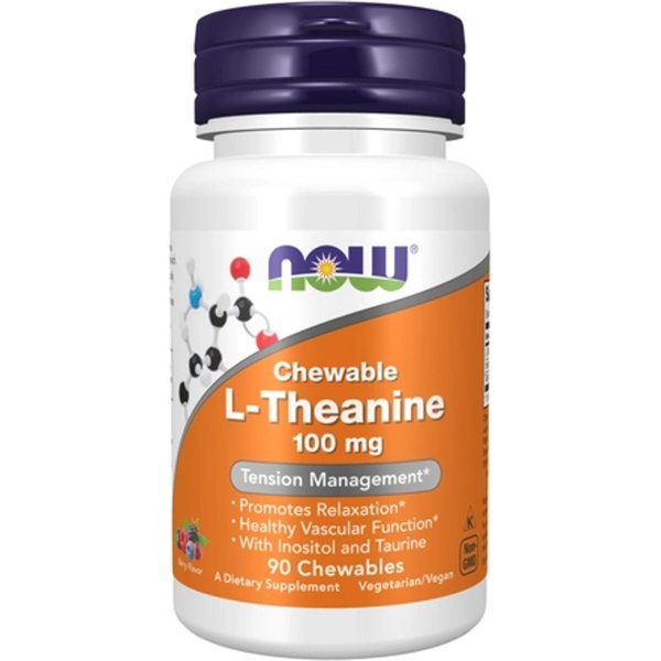 Pamięć i Koncentracja NOW L-Teanina 100mg plus 90kaps. do ssania