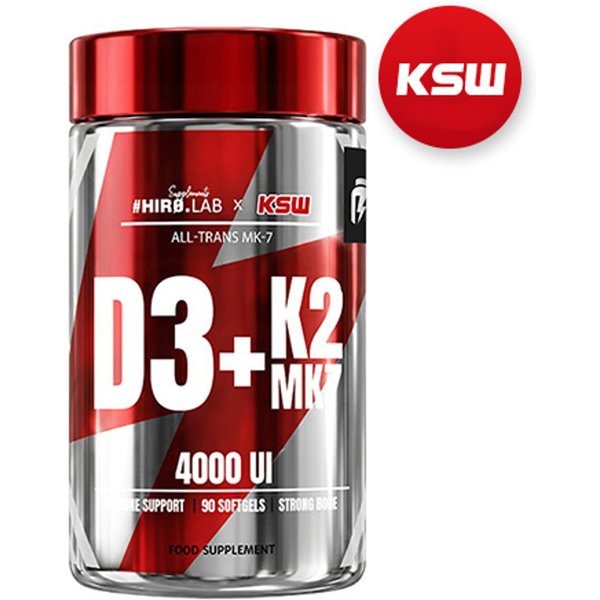 Wsparcie Odporności D + K Hiro Lab Vitamin D3 + K2 MK-7 KSW - 90softgel