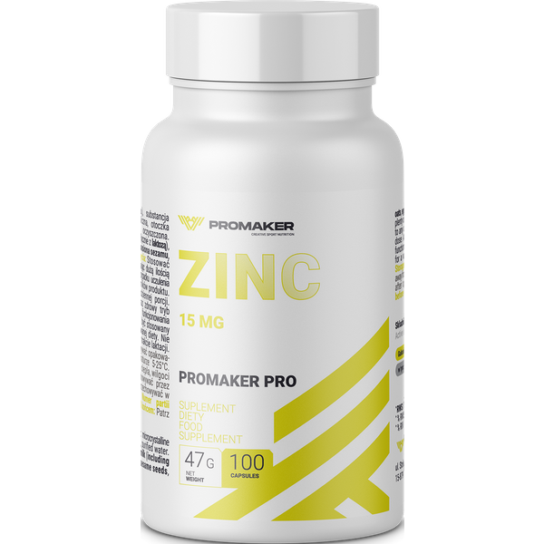 Minerały Cynk Promaker Zinc 15mg 100kaps