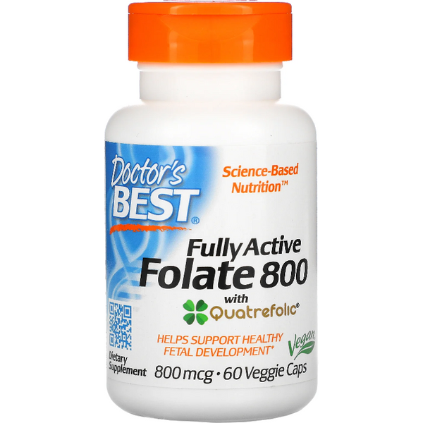 Witaminy B Doctor's Best Fully Active Folate 800mcg 60vkaps